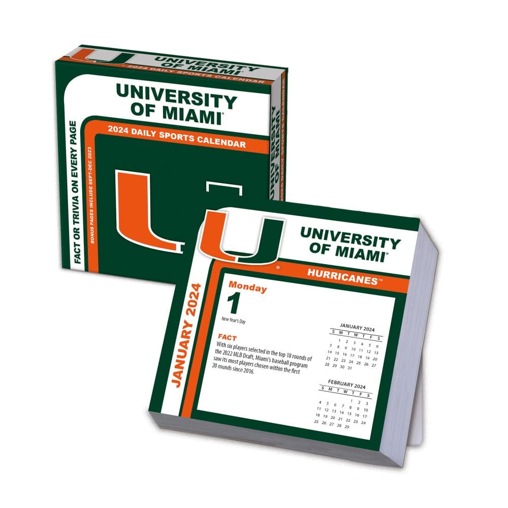 Miami Hurricanes 2024 Desk Calendar