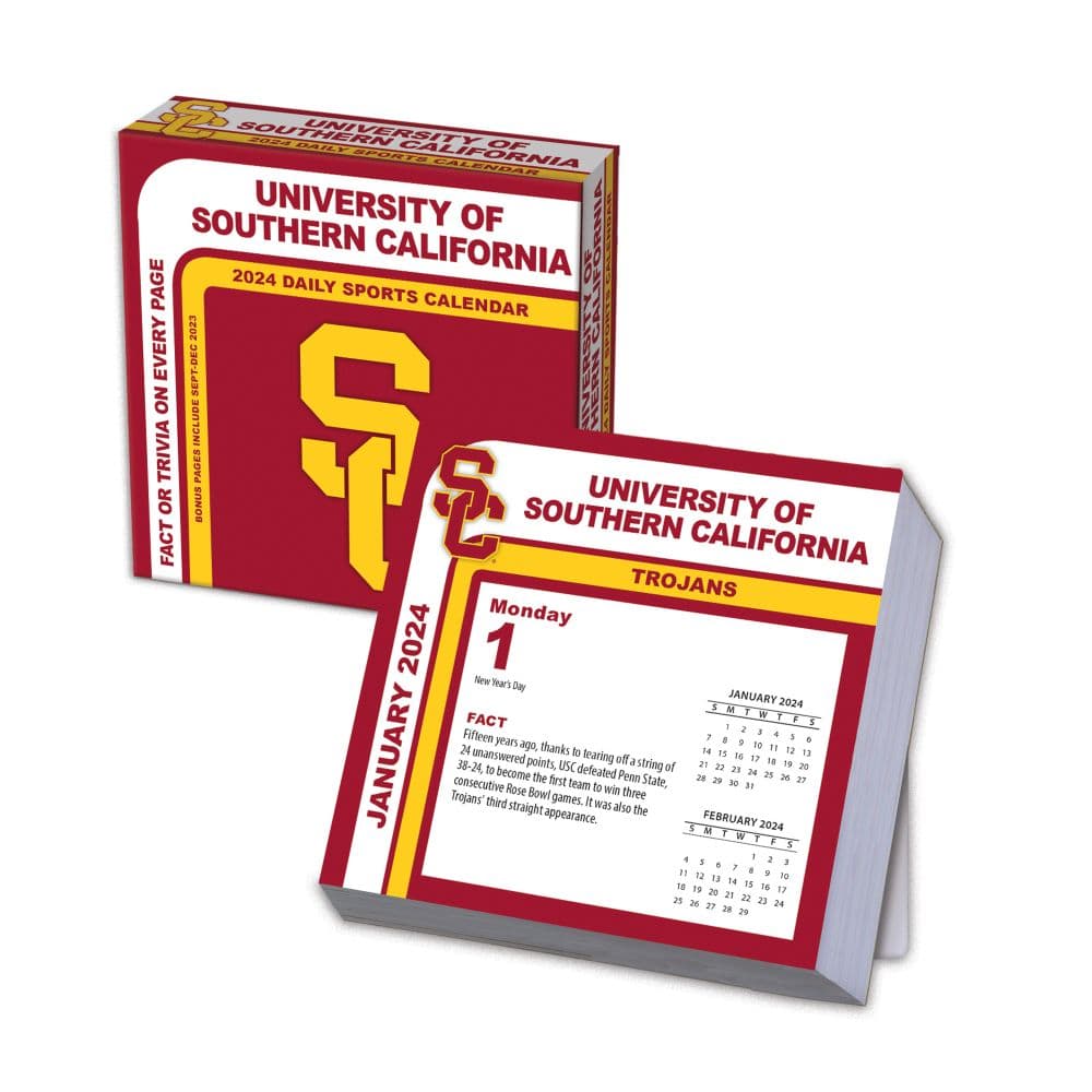 COL USC Trojans 2024 Desk Calendar