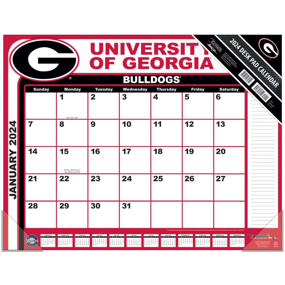 Georgia Bulldogs 2024 Desk Pad