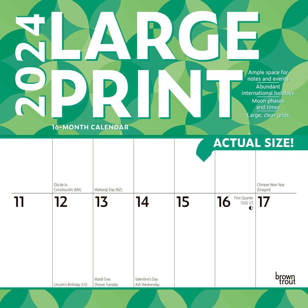 Large Print 2024 Wall Calendar