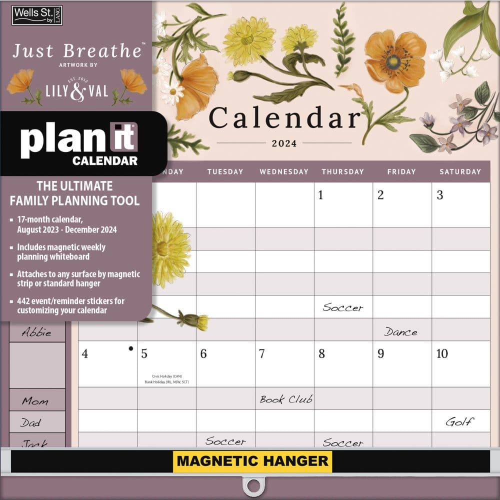 Just Breathe Plan It 2024 Wall Calendar