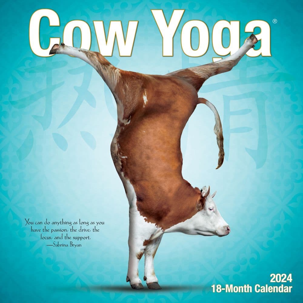Cow Yoga 2024 Mini Wall Calendar
