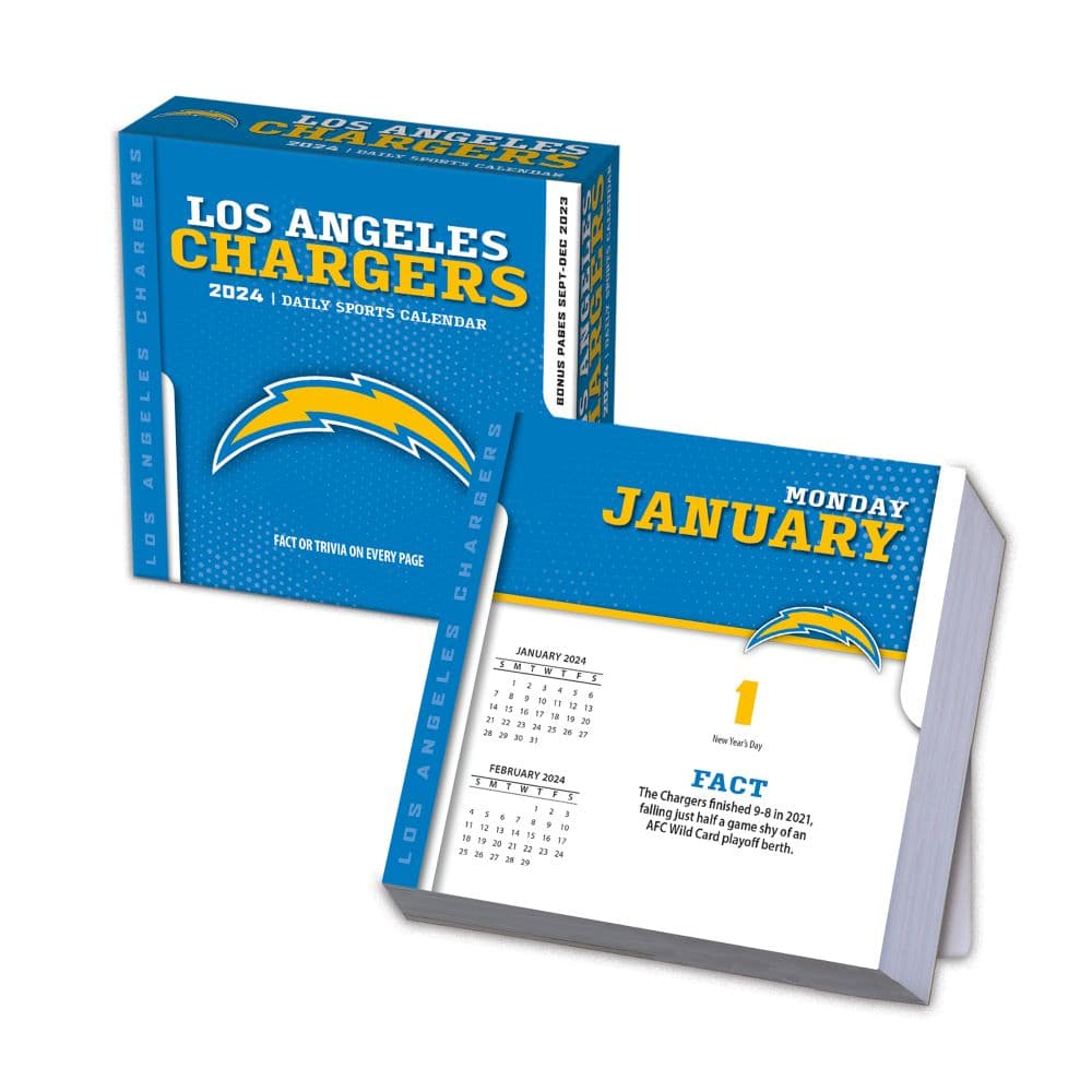 Los Angeles Chargers 2024 Desk Calendar