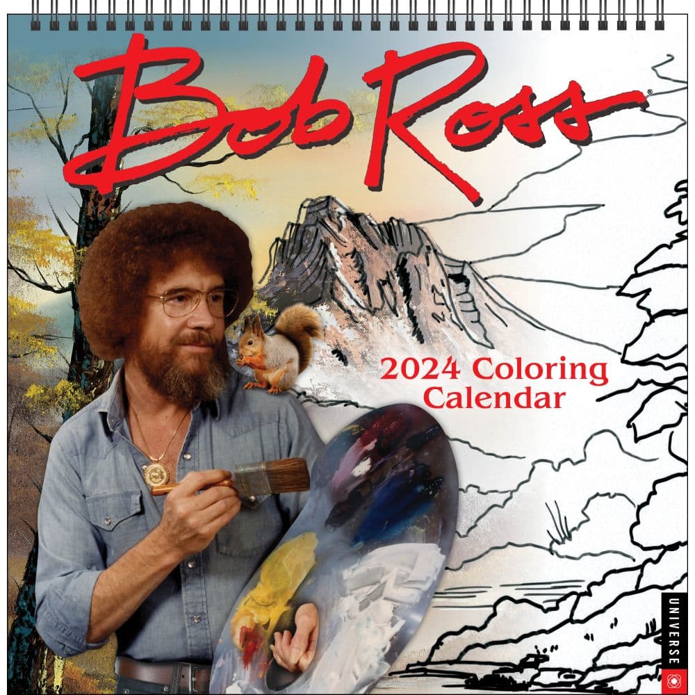 Bob Ross Coloring 2024 Wall Calendar
