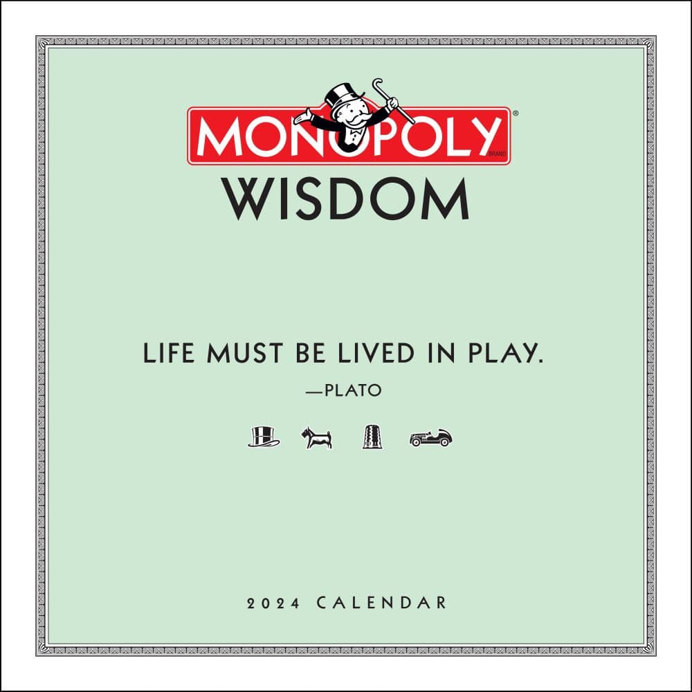 Monopoly Wisdom 2024 Wall Calendar