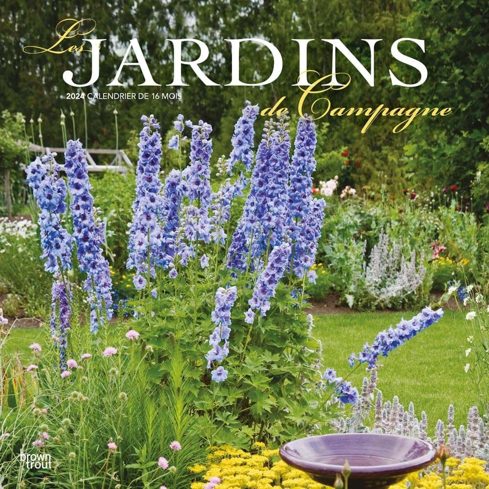 Gardens Jardins de Campagne 2024 Wall Calendar