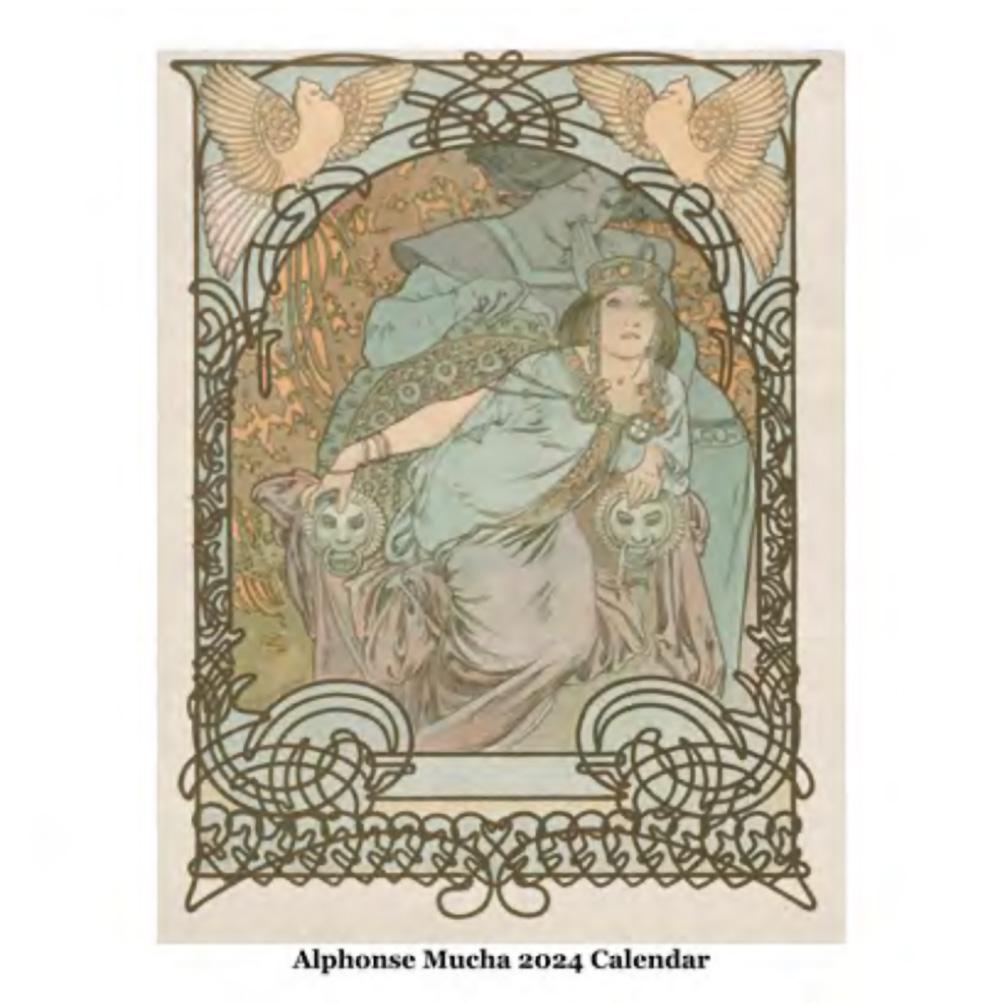 Mucha 2024 Easel Calendar