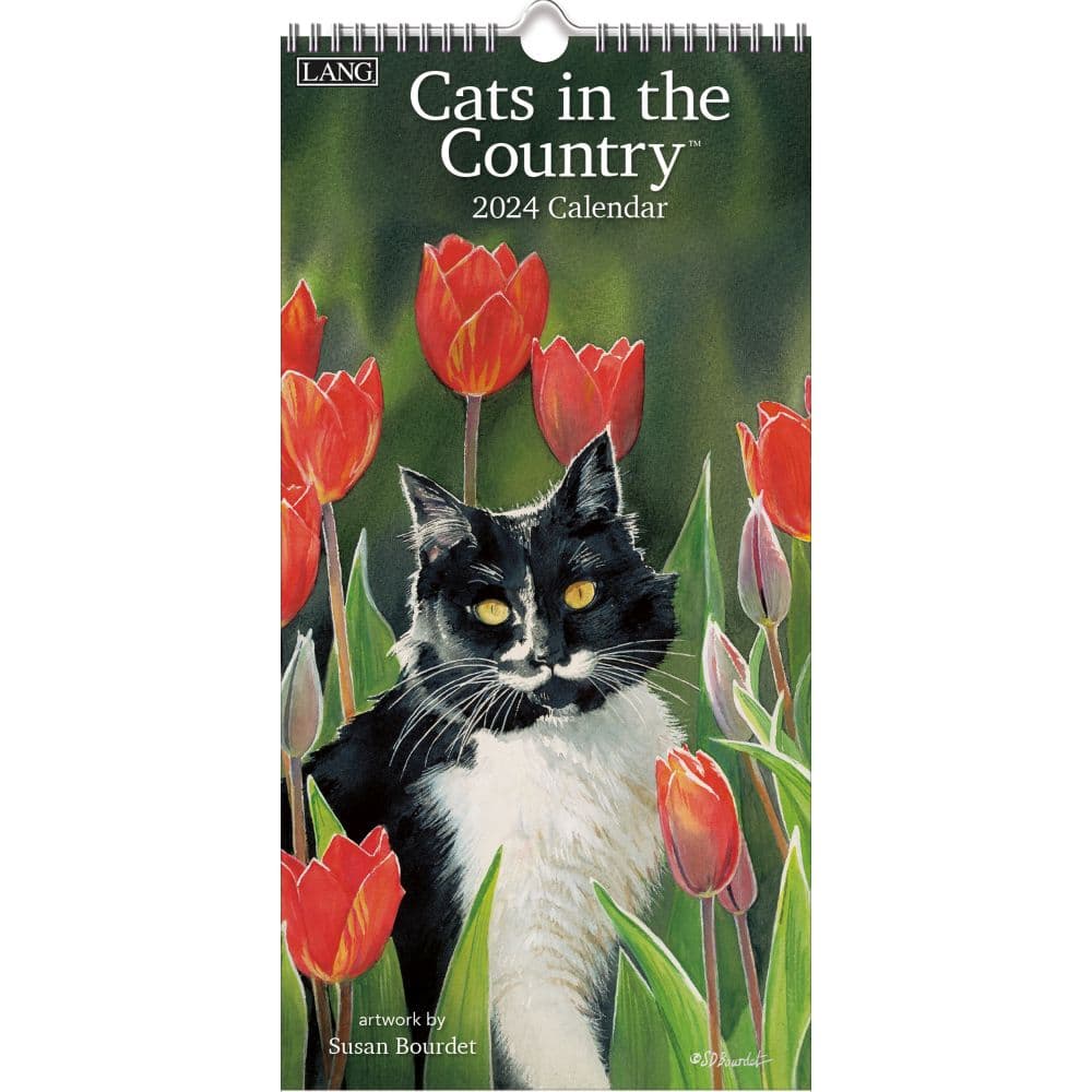 Cats In The Country Vertical 2024 Wall Calendar