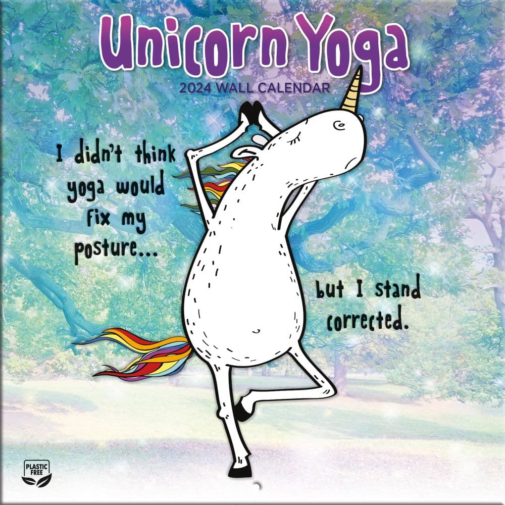 Unicorn Yoga 2024 Mini Wall Calendar