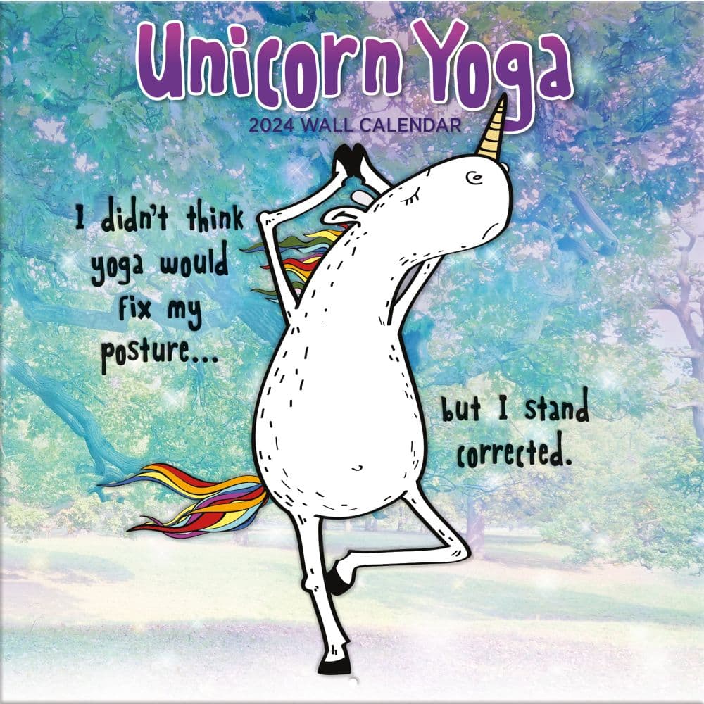 Unicorn Yoga 2024 Wall Calendar