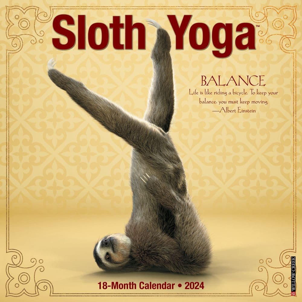 Sloth Yoga 2024 Wall Calendar