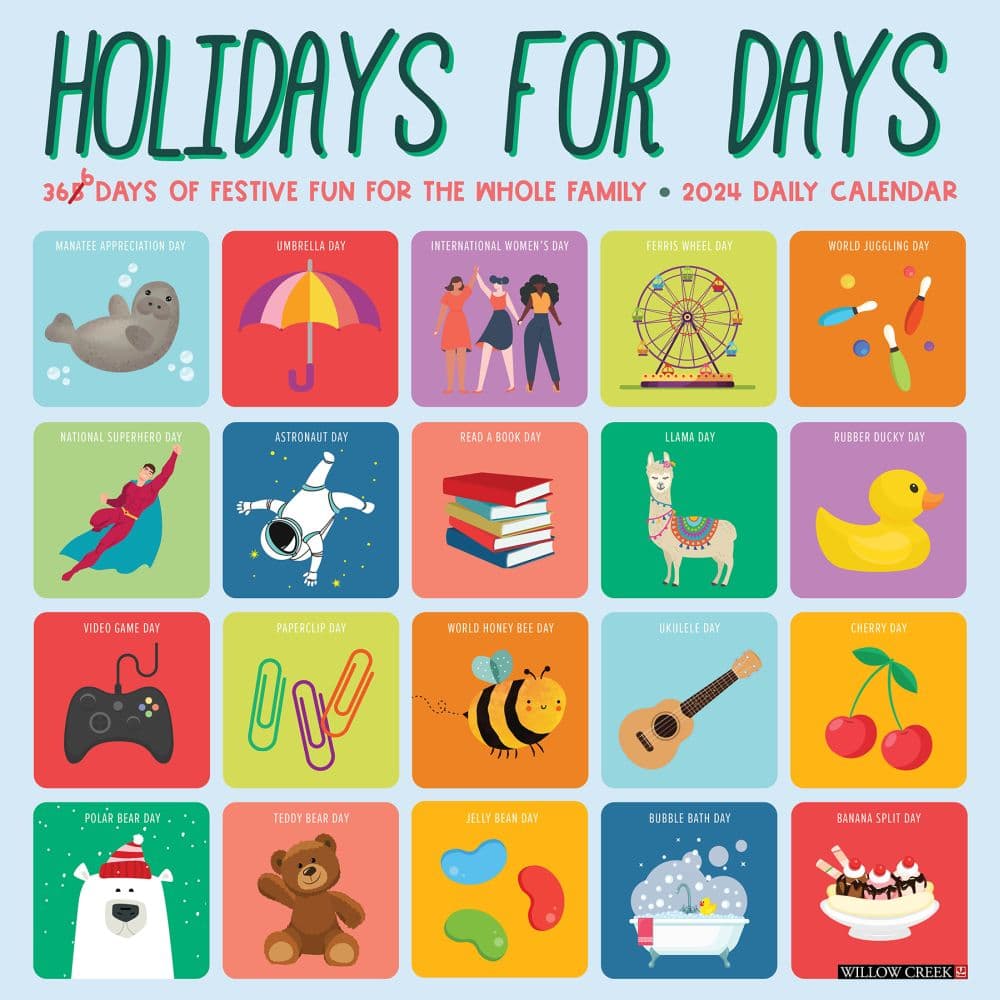 Holidays for Days 2024 Wall Calendar