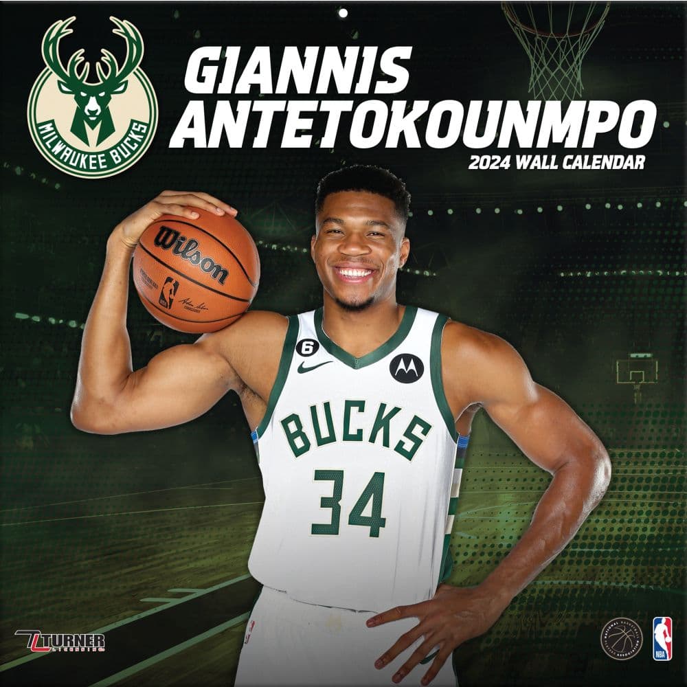 NBA Giannis Antetokounmpo 2024 Wall Calendar