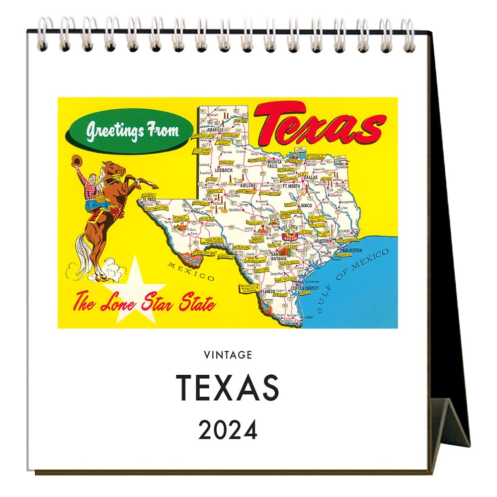 Texas Nostalgic 2024 Easel Desk Calendar