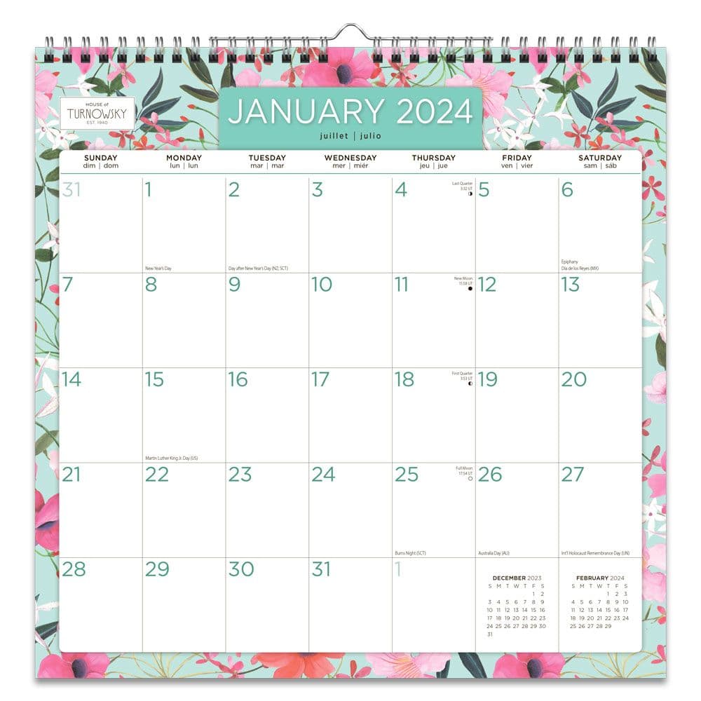 Turnowsky House Spiral 2024 Wall Calendar