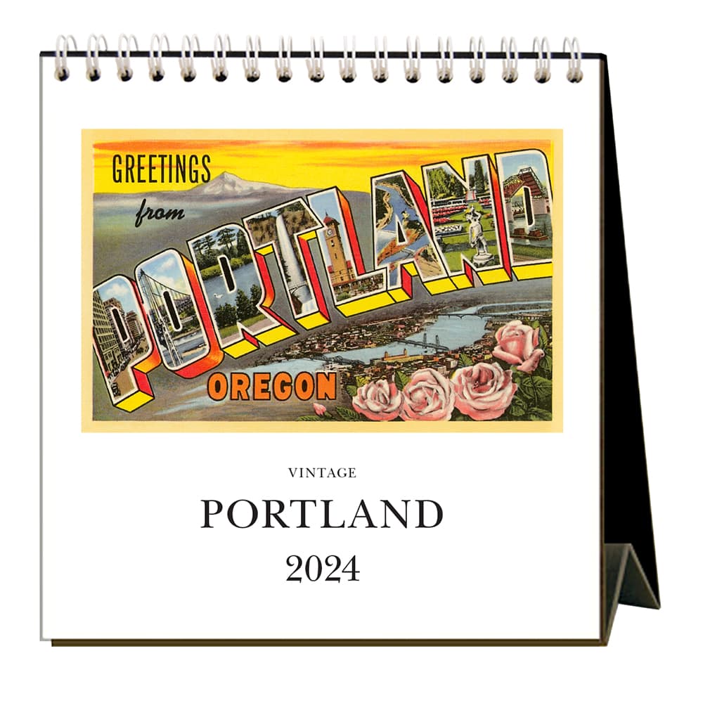 Portland Nostalgic 2024 Easel Desk Calendar