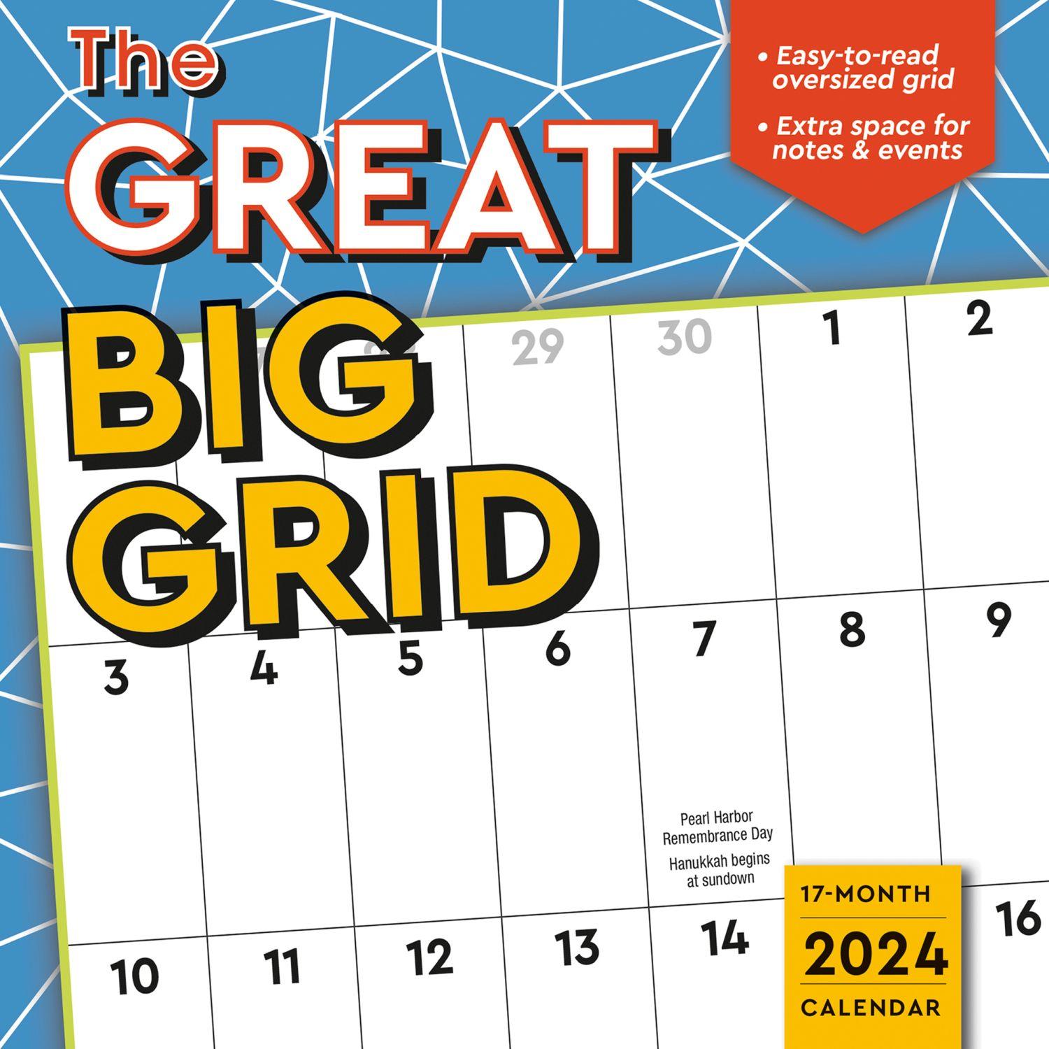 The Great Big Grid 17-Month 2024 Wall Calendar