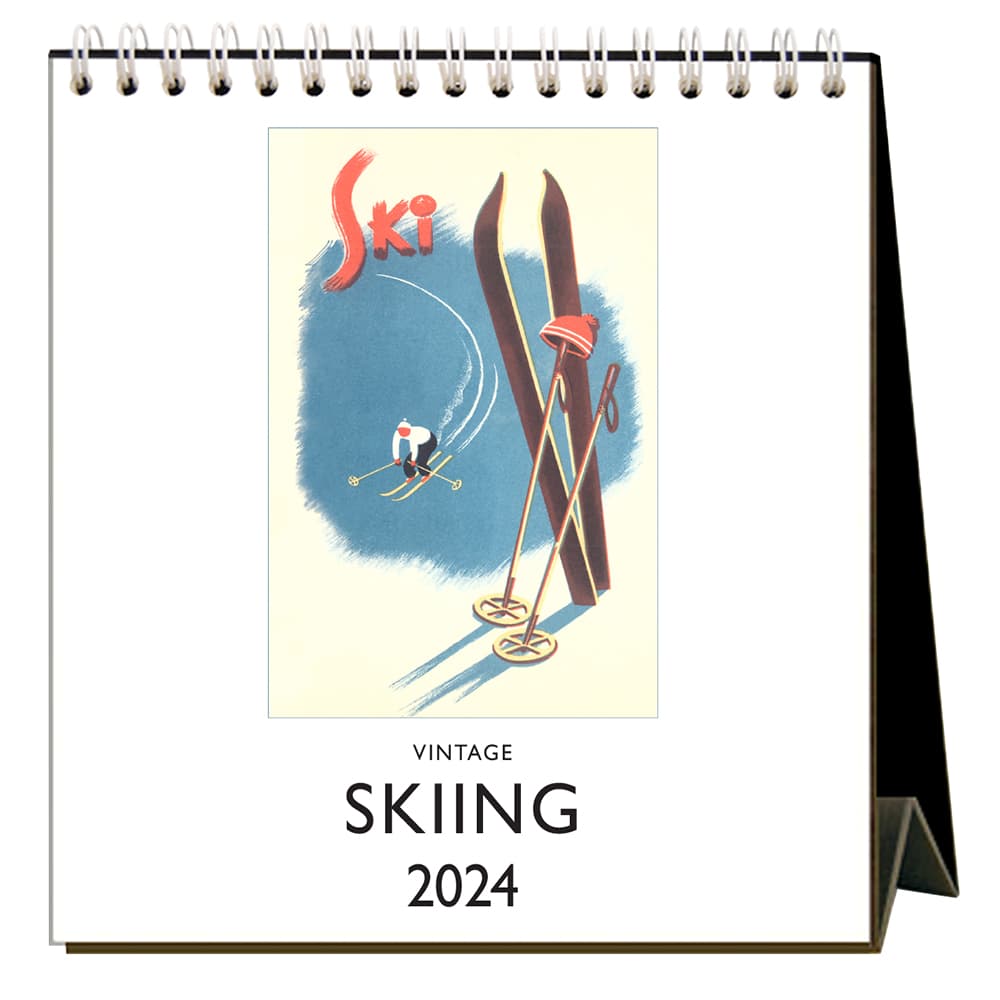 Skiing 2024 Easel Desk Calendar