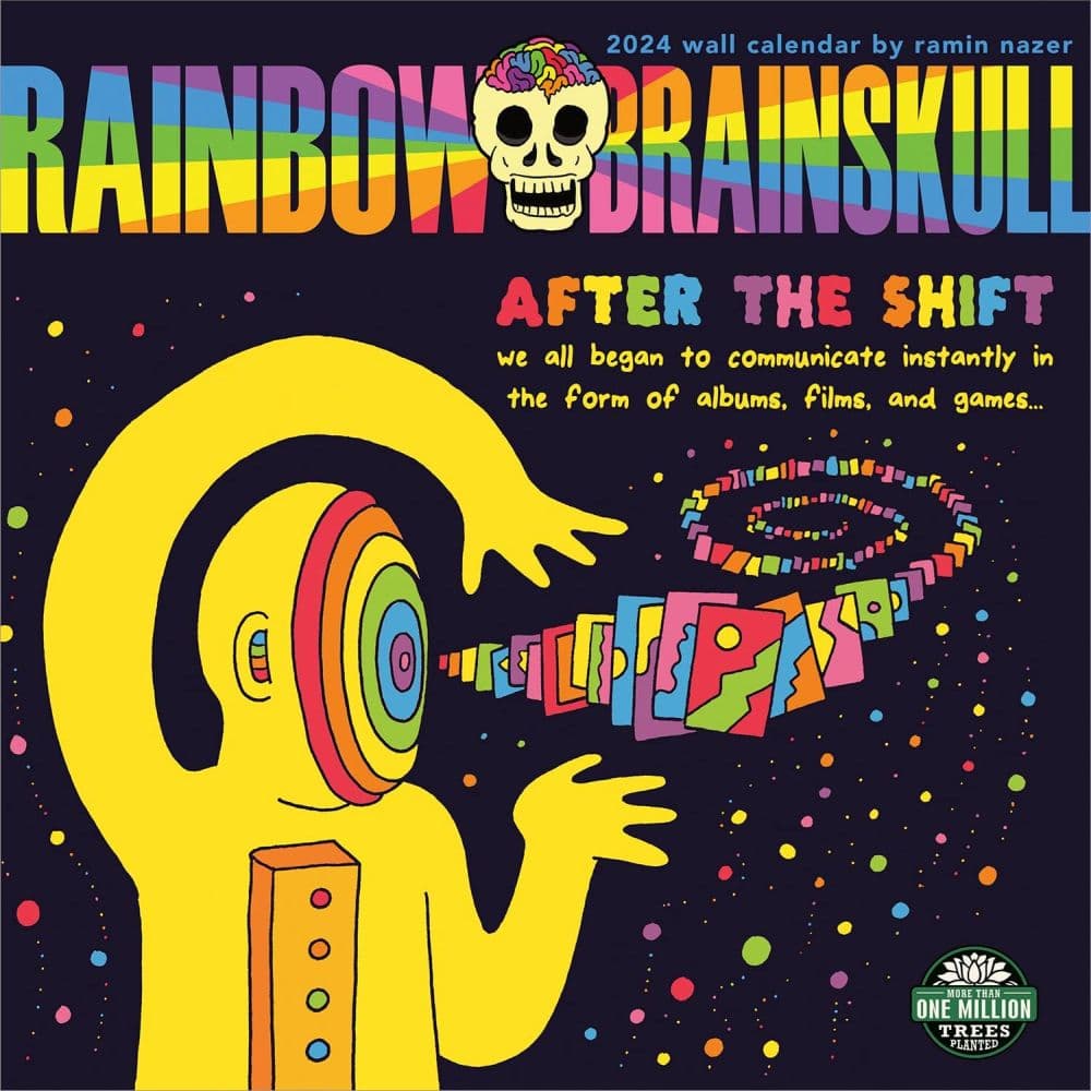 Rainbow Brainskull 2024 Wall Calendar