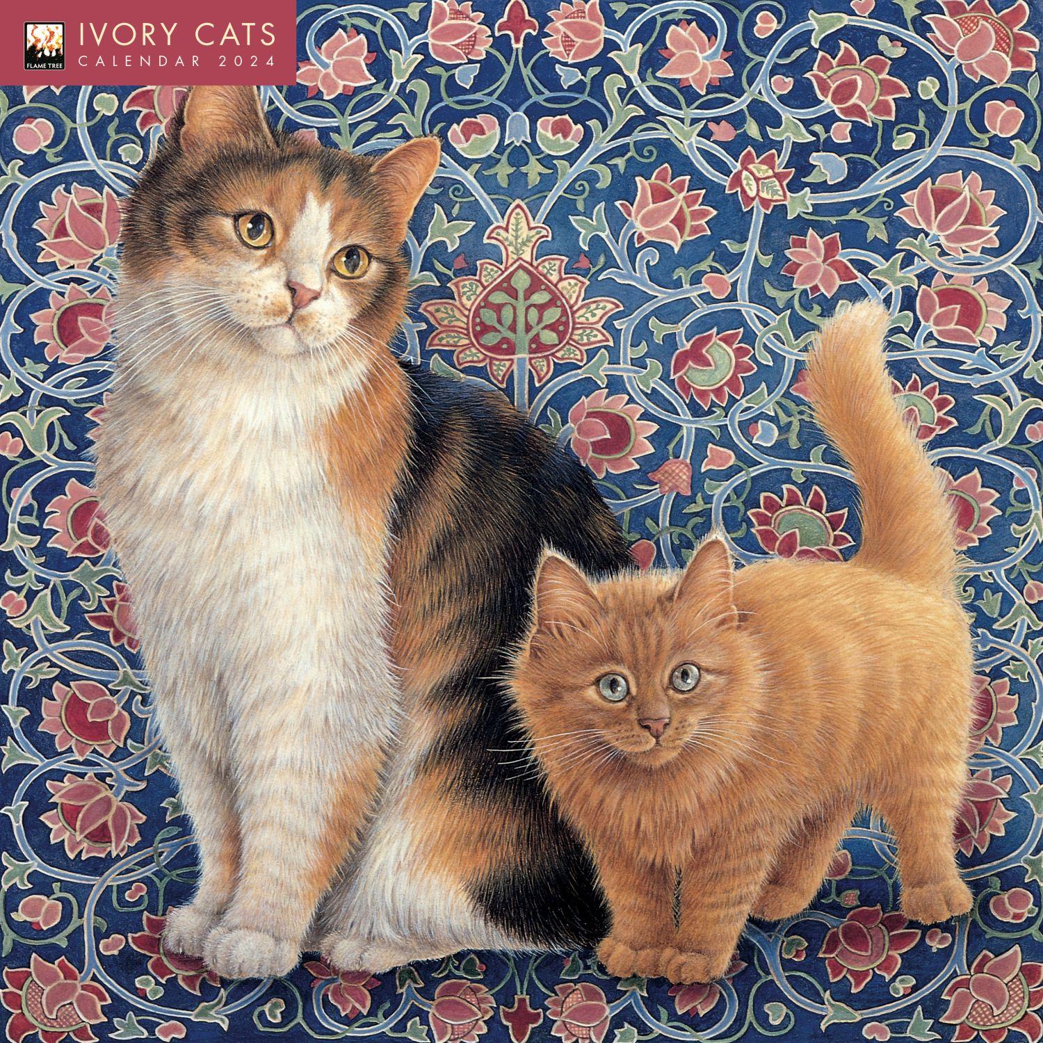 Ivory Cats 2024 Wall Calendar